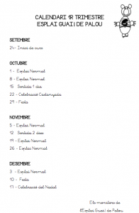 Calendari 1r Trimestre
